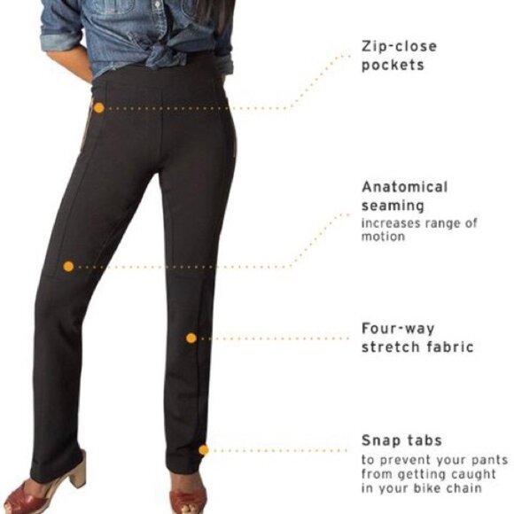 Betabrand Gray Riding Convertible Leg Pants Medium Stretch Ponte Knit Zip Pocket - Picture 5 of 13